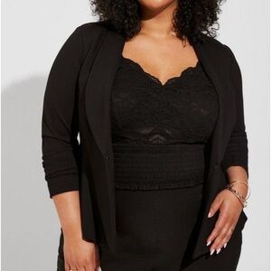 Torrid peplum studio blazer black